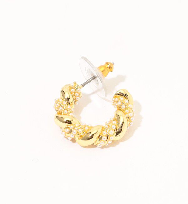 TOMORROWLAND GOODS「Kenneth Jay Lane Pearl Pave Hoops ピアス」|ピアス|