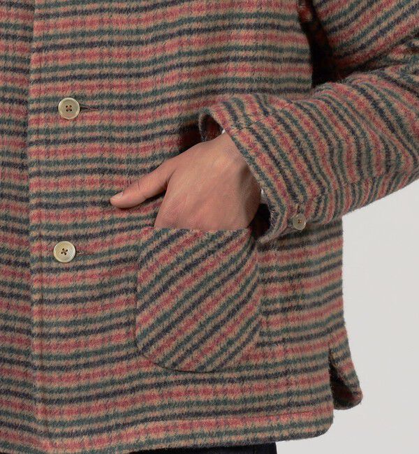 TOMORROWLAND MENS「シルクガンクラブチェック ショートブルゾン」|ブルゾン・スタジャン|