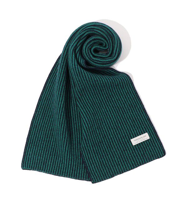 TOMORROWLAND GOODS「ウールストライプマフラー」|マフラー|56 グリーン系