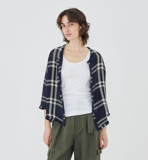 GALERIE VIE「ラッセルコットン ワイドバランスジャケット」|ノーカラージャケット|