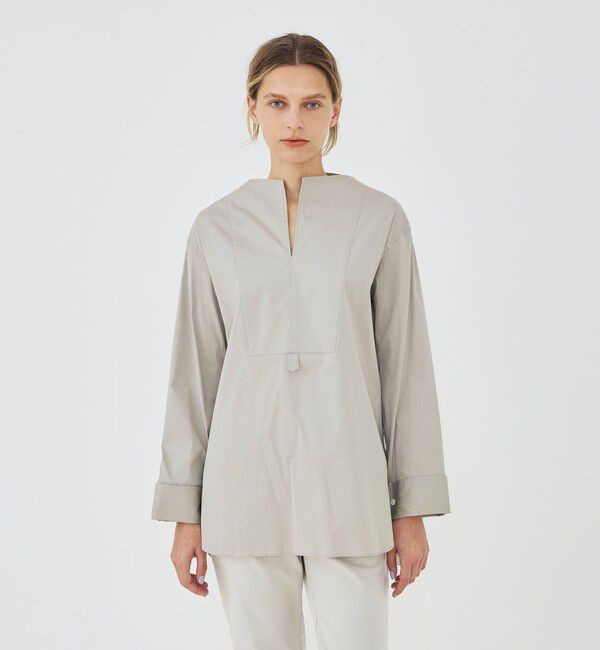 GALERIE VIE「ストレッチタイプライター ブザムロングブラウス」|シャツ・ブラウス|