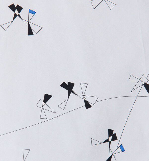 DES PRES「【WEB先行予約】トライアングルクロスプリント フレアテールブラウス」|シャツ・ブラウス|