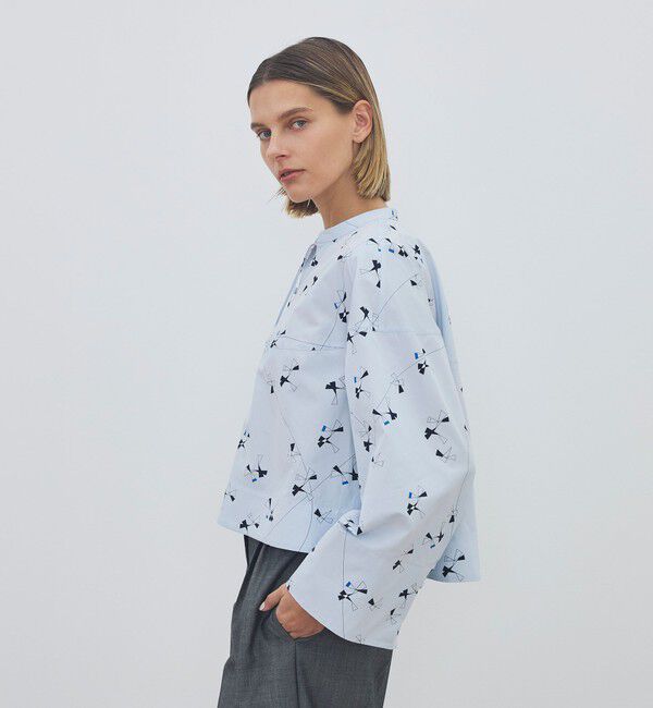 DES PRES「【WEB先行予約】トライアングルクロスプリント バルジングブラウス」|シャツ・ブラウス|