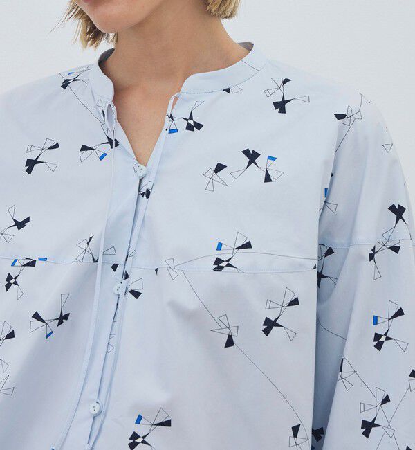 DES PRES「【WEB先行予約】トライアングルクロスプリント バルジングブラウス」|シャツ・ブラウス|