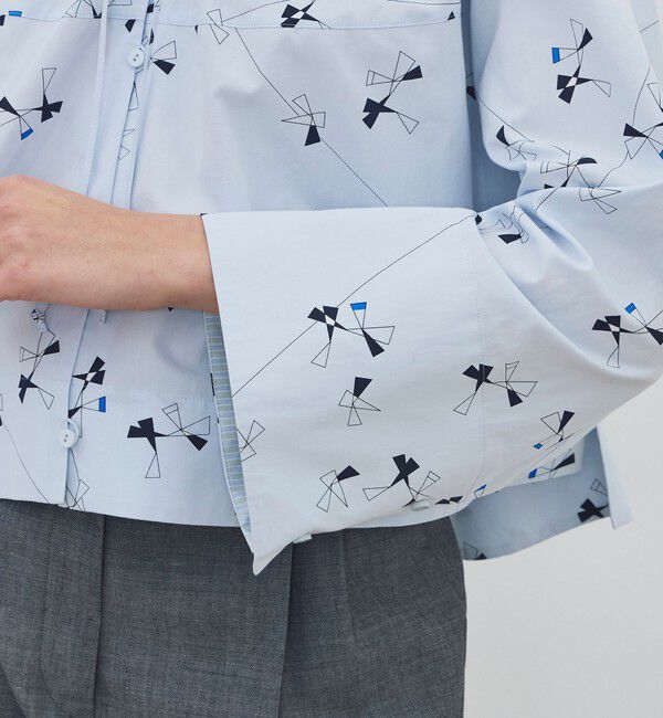 DES PRES「【WEB先行予約】トライアングルクロスプリント バルジングブラウス」|シャツ・ブラウス|