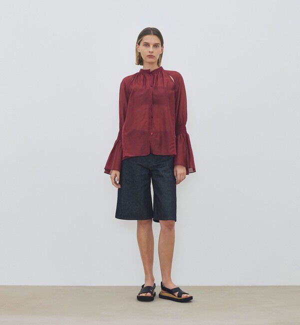 DES PRES「【WEB先行予約】コットンシルクローン ラグランスリットブラウス」|シャツ・ブラウス|