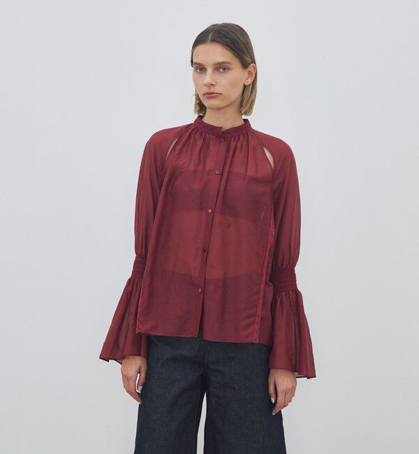 DES PRES「【WEB先行予約】コットンシルクローン ラグランスリットブラウス」|シャツ・ブラウス|