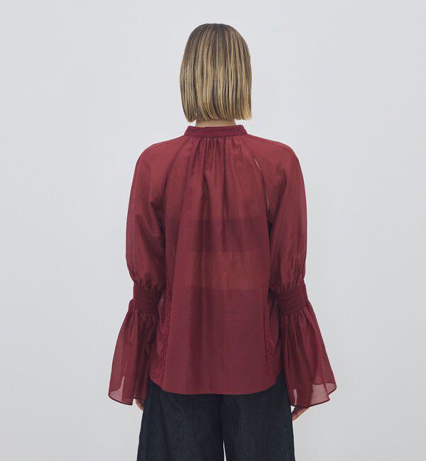 DES PRES「【WEB先行予約】コットンシルクローン ラグランスリットブラウス」|シャツ・ブラウス|