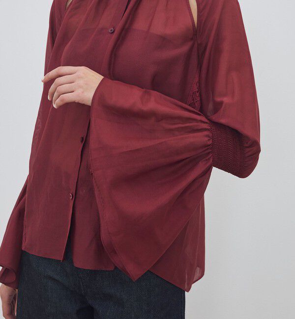 DES PRES「【WEB先行予約】コットンシルクローン ラグランスリットブラウス」|シャツ・ブラウス|