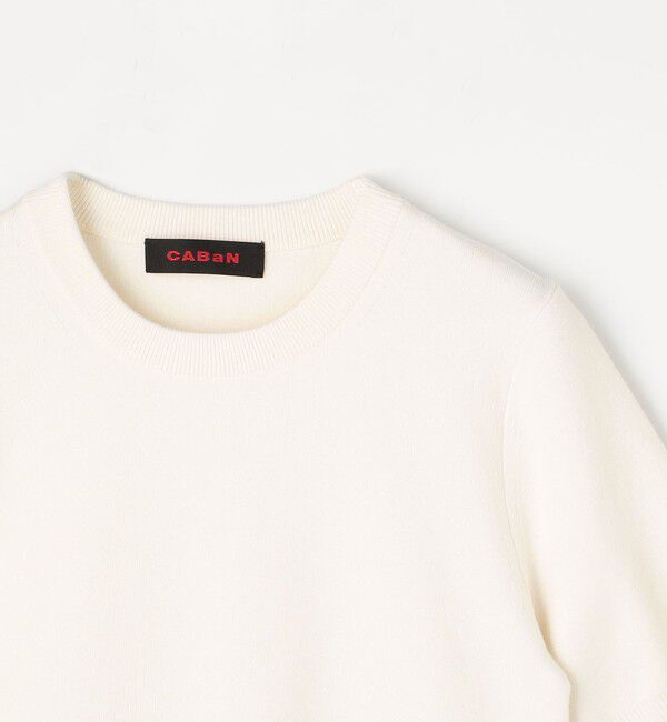 CABaN「コットンカシミヤ クルーネックハーフスリーブプルオーバー」|ニット・セーター|