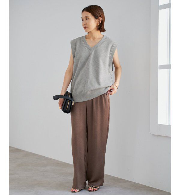 IENA「LOOPWHEELER for LOWERCASE 別注 ライトツリウラケ Vネックベスト」|ベスト・ジレ|