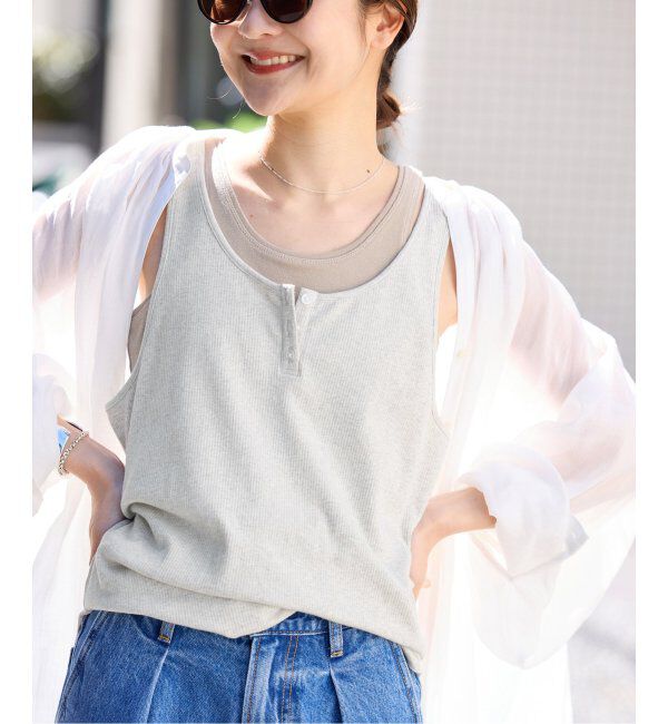SLOBE IENA「ヘンリーパックタンク」|Tシャツ・カットソー|ベージュ