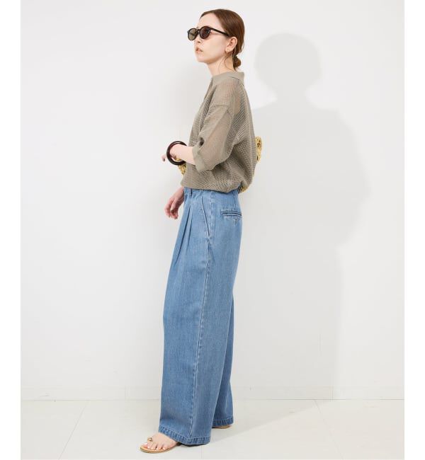 SLOBE IENA「《4サイズ展開/追加4》LEDENIM TUCK TROUSERデニム」|デニム|