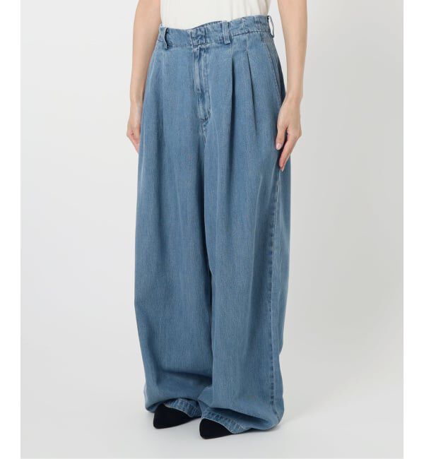 SLOBE IENA「《4サイズ展開/追加4》LEDENIM TUCK TROUSERデニム」|デニム|