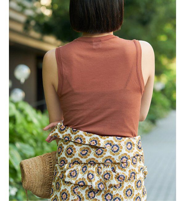 IENA LA BOUCLE「《追加》IENA LA BOUCLE 水撚りガスフライスノースリーブ」|Tシャツ・カットソー|ブラウン