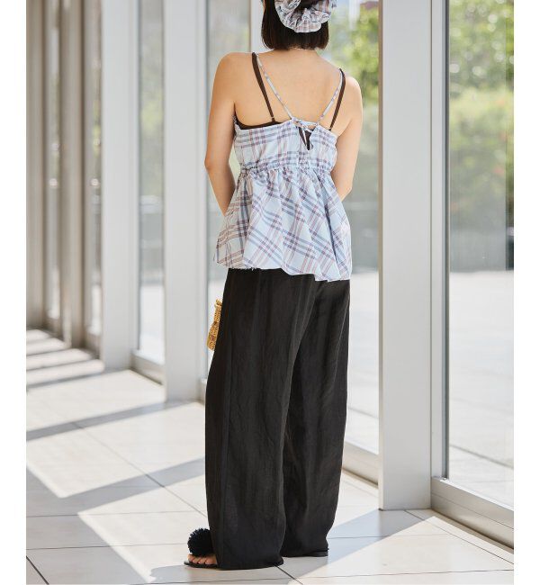 IENA LA BOUCLE「IENA LA BOUCLE C/Pポプリンチェックキャミソール」|キャミソール|
