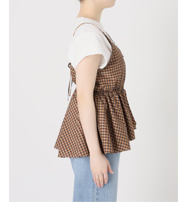IENA LA BOUCLE「IENA LA BOUCLE C/Pポプリンチェックキャミソール」|キャミソール|