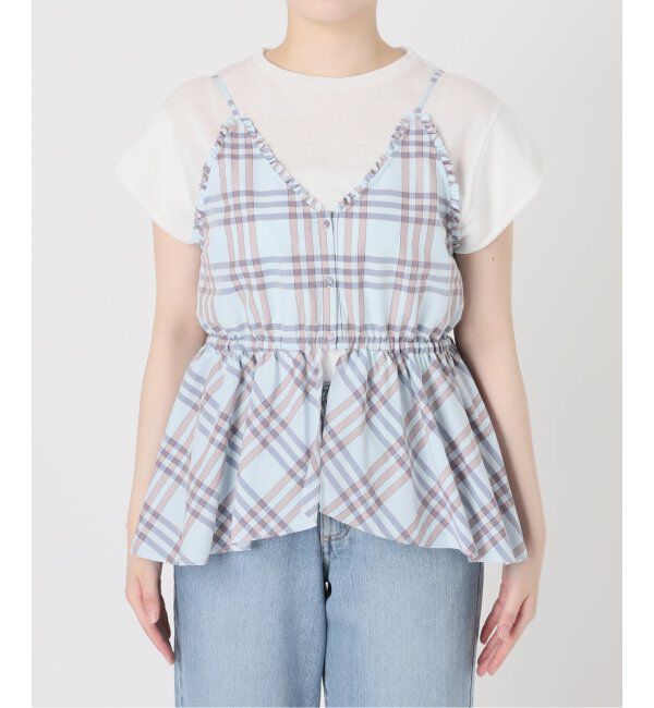 IENA LA BOUCLE「IENA LA BOUCLE C/Pポプリンチェックキャミソール」|キャミソール|