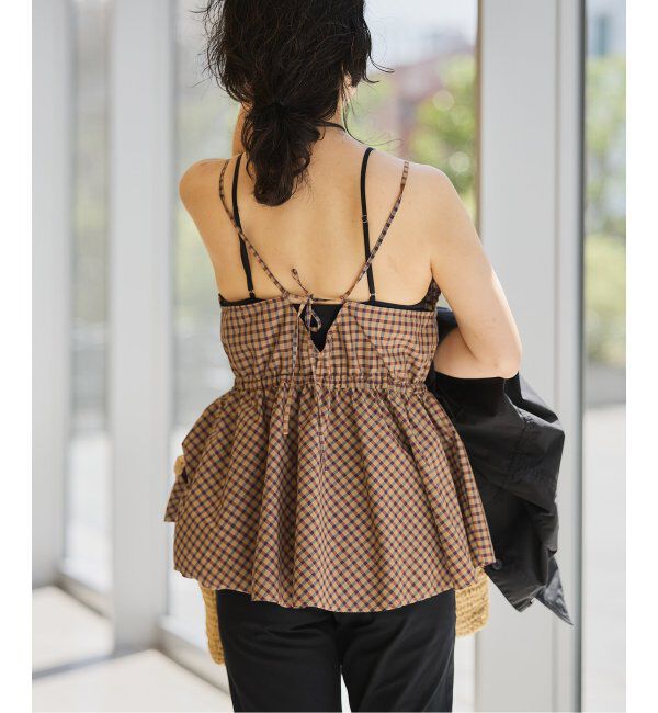 IENA LA BOUCLE「IENA LA BOUCLE C/Pポプリンチェックキャミソール」|キャミソール|