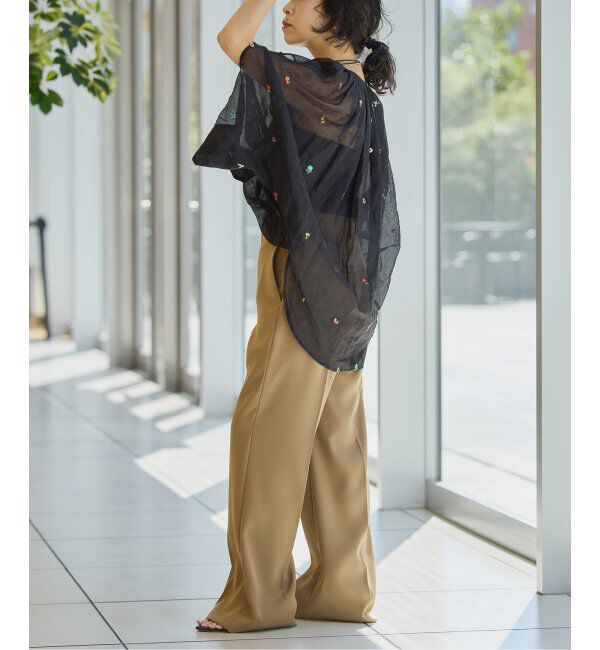 IENA LA BOUCLE「IENA LA BOUCLE フラワー刺繍ボレロブラウス」|シャツ・ブラウス|