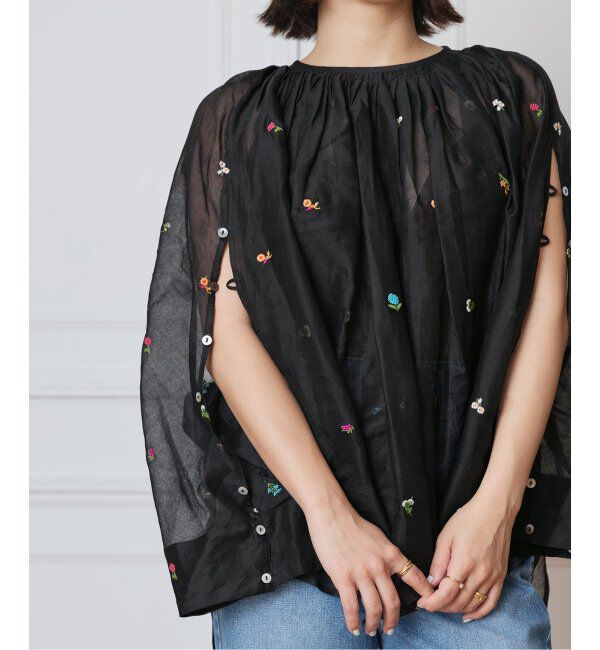IENA LA BOUCLE「IENA LA BOUCLE フラワー刺繍ボレロブラウス」|シャツ・ブラウス|