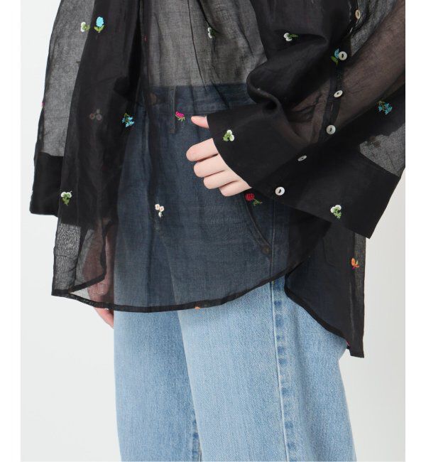 IENA LA BOUCLE「IENA LA BOUCLE フラワー刺繍ボレロブラウス」|シャツ・ブラウス|