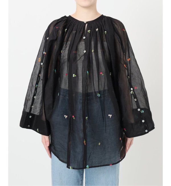 IENA LA BOUCLE「IENA LA BOUCLE フラワー刺繍ボレロブラウス」|シャツ・ブラウス|