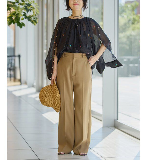 IENA LA BOUCLE「IENA LA BOUCLE フラワー刺繍ボレロブラウス」|シャツ・ブラウス|