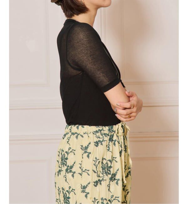 IENA LA BOUCLE「《追加2》IENA LA BOUCLE 水撚りガスフライス半袖プルオーバー」|Tシャツ・カットソー|