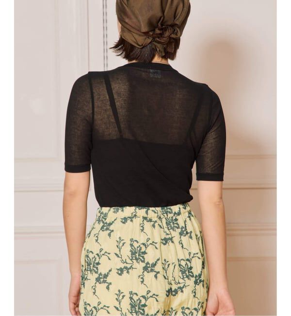 IENA LA BOUCLE「《追加2》IENA LA BOUCLE 水撚りガスフライス半袖プルオーバー」|Tシャツ・カットソー|