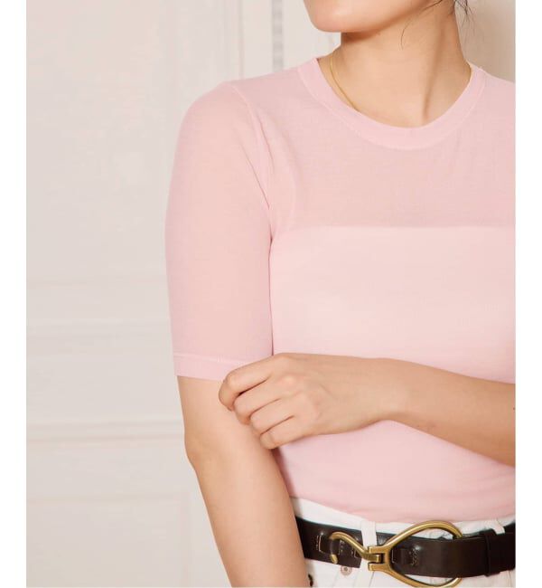 IENA LA BOUCLE「《追加2》IENA LA BOUCLE 水撚りガスフライス半袖プルオーバー」|Tシャツ・カットソー|