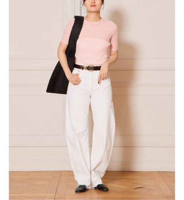 IENA LA BOUCLE「《追加2》IENA LA BOUCLE 水撚りガスフライス半袖プルオーバー」|Tシャツ・カットソー|