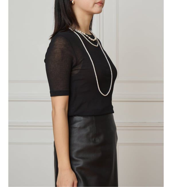 IENA LA BOUCLE「《追加2》IENA LA BOUCLE 水撚りガスフライス半袖プルオーバー」|Tシャツ・カットソー|