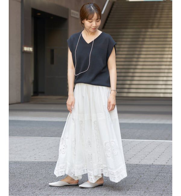 IENA「《WEB限定/追加》コットンレーススカート」|スカート|