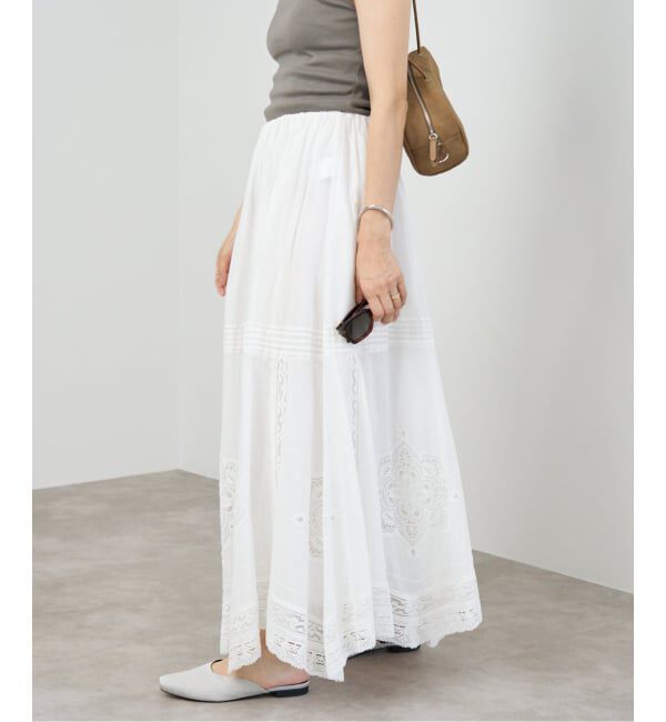 IENA「《WEB限定/追加》コットンレーススカート」|スカート|