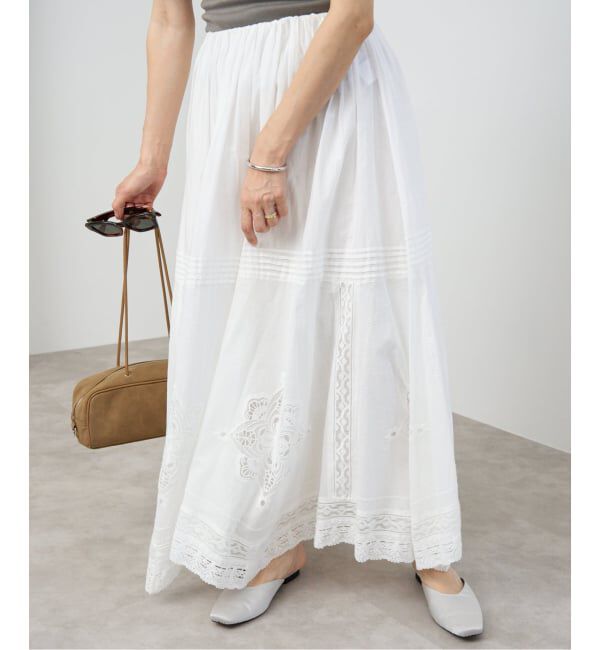 IENA「《WEB限定/追加》コットンレーススカート」|スカート|