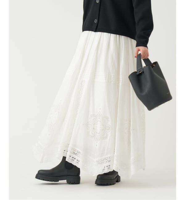 IENA「《WEB限定/追加》コットンレーススカート」|スカート|