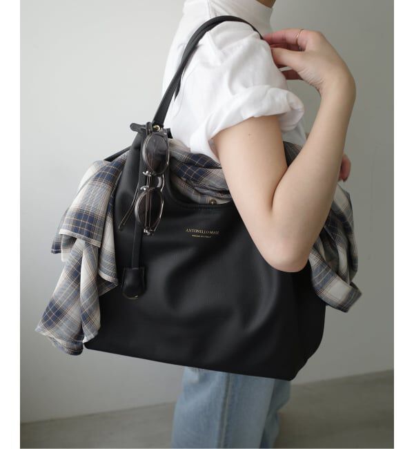 SLOBE IENA「《追加2》ANTONELLO MASI/アントネッロマージ SLOBE別注 レザートートバッグ」|トートバッグ|ブラック