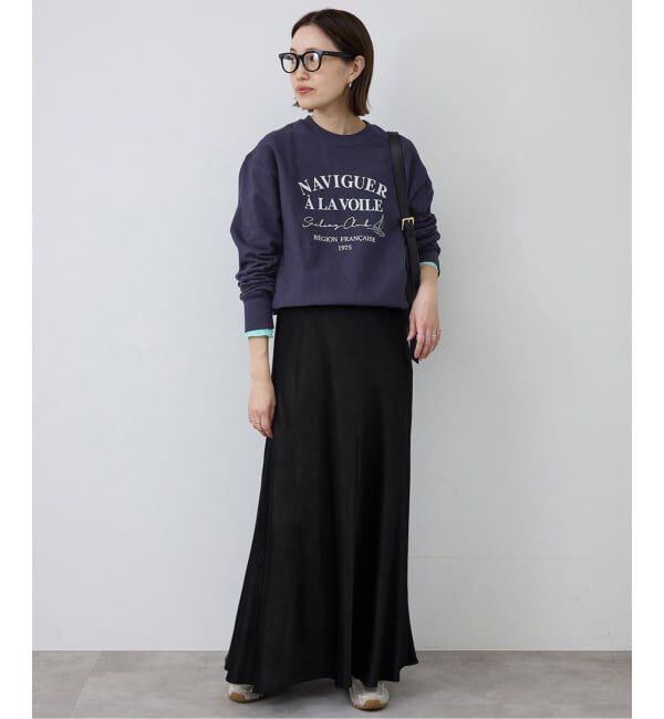 SLOBE IENA「《WEB限定カラー有り/追加》グロッシーサテンフレアスカート」|スカート|