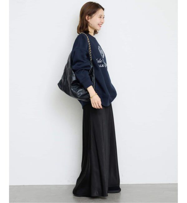 SLOBE IENA「《WEB限定カラー有り/追加》グロッシーサテンフレアスカート」|スカート|