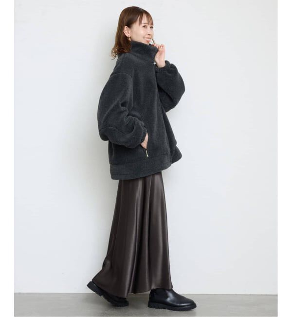 SLOBE IENA「《WEB限定カラー有り/追加》グロッシーサテンフレアスカート」|スカート|