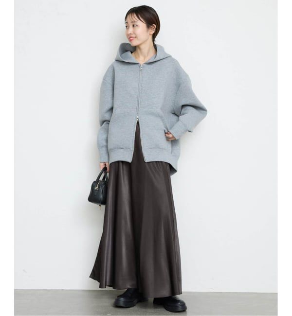 SLOBE IENA「《WEB限定カラー有り/追加》グロッシーサテンフレアスカート」|スカート|