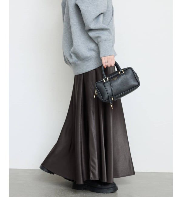 SLOBE IENA「《WEB限定カラー有り/追加》グロッシーサテンフレアスカート」|スカート|