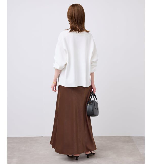 SLOBE IENA「《WEB限定カラー有り/追加》グロッシーサテンフレアスカート」|スカート|