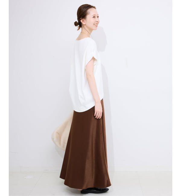 SLOBE IENA「《WEB限定カラー有り/追加》グロッシーサテンフレアスカート」|スカート|