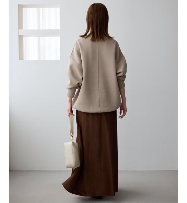 SLOBE IENA「《WEB限定カラー有り/追加》グロッシーサテンフレアスカート」|スカート|