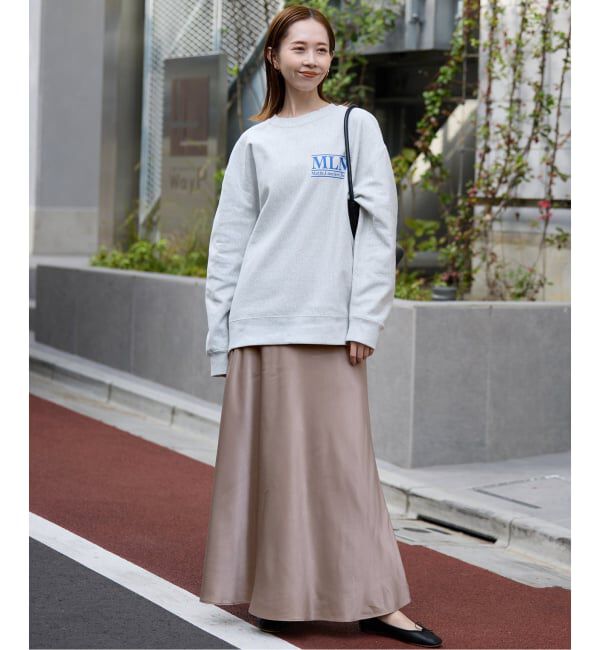 SLOBE IENA「《WEB限定カラー有り/追加》グロッシーサテンフレアスカート」|スカート|