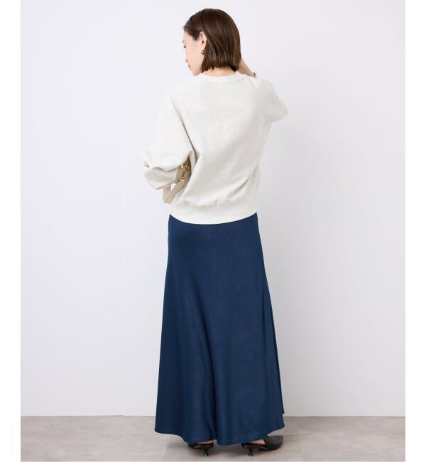 SLOBE IENA「《WEB限定カラー有り/追加》グロッシーサテンフレアスカート」|スカート|