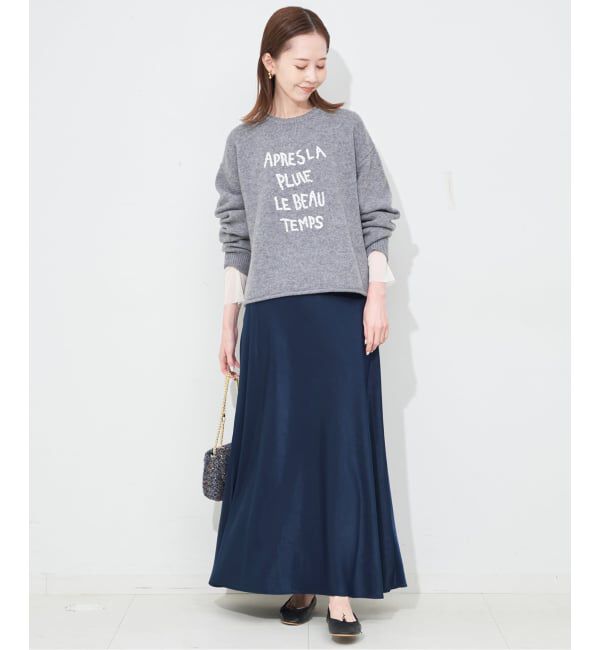 SLOBE IENA「《WEB限定カラー有り/追加》グロッシーサテンフレアスカート」|スカート|