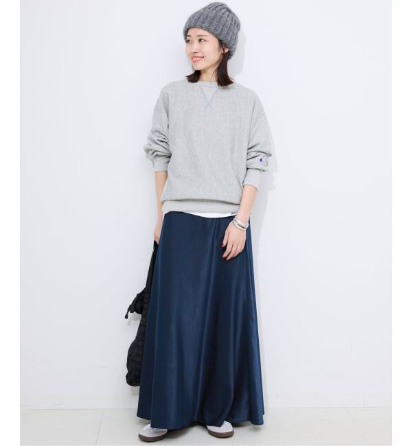 SLOBE IENA「《WEB限定カラー有り/追加》グロッシーサテンフレアスカート」|スカート|